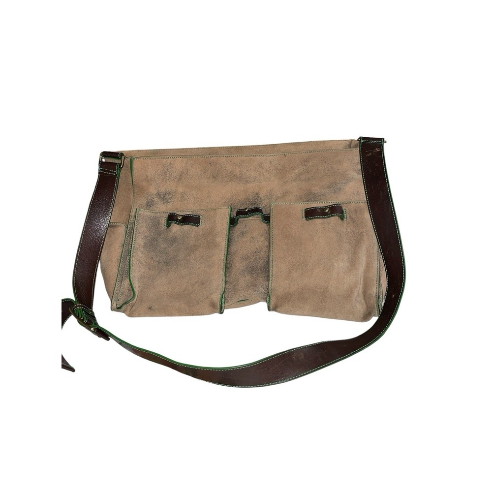 Lambertson Truex Suede Large Messenger/ Laptop Bag Heavy‎ Clean